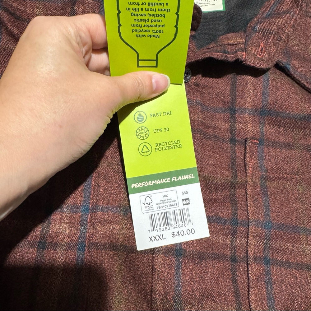 Lake Trail NWT Red Maroon Plaid Button Front Shirt Mens Size XXXL‎ Fall Cabin - Picture 4 of 4
